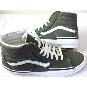 Vans Men's Sk8-Hi Reconstruct Olive Green Camo Canvas Suede shoes Size 13 NIB